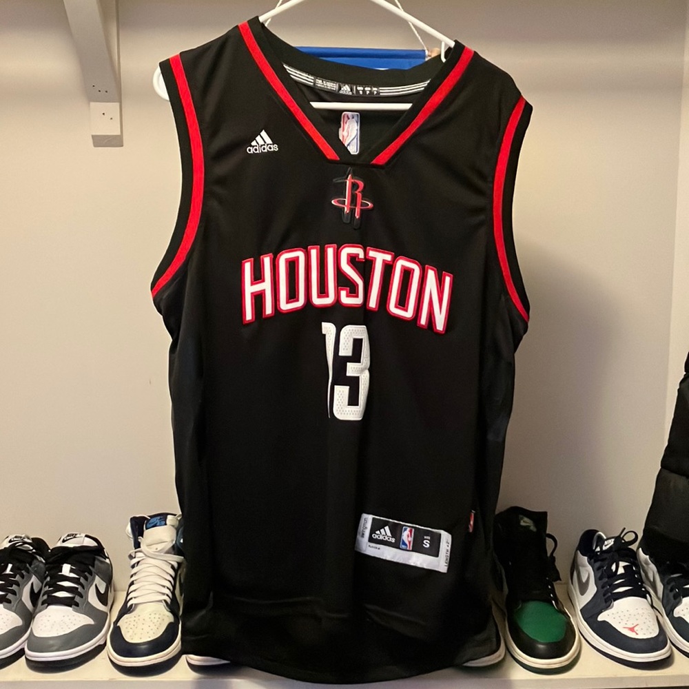 Adidas Houston Rockets Vintage James Harden Jersey Black White Red Men’s Size S